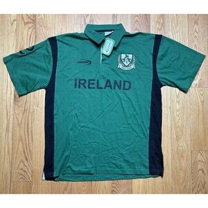 Ireland Rugby Lansdowne Collection Polo With Patches Mens Size XL NWT Green
